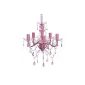 Chandelier 5 burner acrylic chandelier Vintage Style Pink Pink