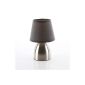 TOUCH TABLE LAMP SHADE GREY METAL FOOT