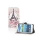 tinxi® PU Leather Case for Samsung Galaxy S3 I9300 / i9301 S3 Neo Cover Leather Case Cover Case Flipcase Case Cover Stand function with card slot Eiffel Tower pattern (Electronics)