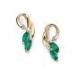 My jewel-- D861g - earring emerald and diamond Gold 375/1000 (Jewelry)