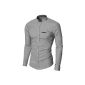 MODERNO Chinese Collar Long Sleeve Shirt Men (MOD1427LS) (Clothing)