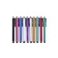 tinxi® 10-pack Universal Stylus Pen Touch Pen stylus in various colors for all devices with capacitive touch screen mobile phone PDA tablet PC like Apple iPhone 5s 6 5 4 4S Samsung Galaxy S2 S3 S4 S5 S3 mini i8190 S4 mini S5830 S5360 S5830i Galaxy Note 3 Alcatel One Touch Pop C7 Sony Xperia Nokia Lumia 630 LG Google Nexus HTC Huawei / iPad Air iPad mini 2 Samsung Galaxy Tab 2 Tab 3 4 lite 7.0 Tab 3 10.1 P5200 Acer Iconia A510 A511 A700 Asus B1 Odys Sony Lenovo and many others .. (Electronics)