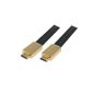 5m Sunshine Tronic HighEnd HDMI flat cable with Ethernet | (Ultra HD, 4Kx2K, Full HD, 3D, ARC, CEC, Vollbeschaltet) (Electronics)