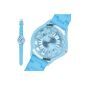 Taffstyle® Colorful trend ladies watch men's wristwatch, silicone / metal wrist watch women watch Men's Watch with silicone bracelet, clock with analog display and quartz movement for women / men - Turquoise (clock)