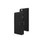Snuggling iPhone 6 Plus Leather Case (Black) - Flip Case with lifetime warranty + card slots & Stand Function (Wireless Phone Accessory)