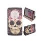 Voguecase® Leather Case Cover round window Wallet Case Cover For LG G3 (Big Skull) of the Universal Free pen random screen (Wireless Phone Accessory)