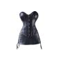 Ladies leather look black corset dress
