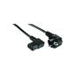 InLine shockproof angled to IEC connector C13 angled right power cord (1m) black (equipment)