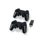 CSL - 2 x Wireless Gamepad for Playstation 3 (New.Mod.) / PS3 with Dual Vibration - Joypad Controller | Black (Video Game)