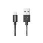[Apple MFi Certified] Anker® 0.9 m with nylon braided tangle Secure Lightning to USB cable with aluminum connectors for iPhone, iPod and iPad (Spacegrau) (Personal Computers)