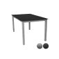 Garden table glass table table Aluminium light gray / black - 147x87cm (garden products)