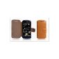 Original Akira Handmade ® PREMIUM leather Wallet Case for HTC Desire Brown 500 (Electronics)