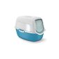 Rotho 5529664100 litter box made of plastic (PP), with geruchshemmendem activated carbon filter, easy to clean, about 55.2 x 39 x 38.7 cm (LxWxH), Aqua / White (Misc.)