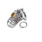SUMERSHA 1pcs Silver For Men High quality metal chastity belt increase with testicle ring Chastity Penis Cage Polished metal chastity belt, sex be fun (diameter ring: 1.5 '' / 1.75 '' / 2 '') (1.5 '') (Health and Beauty)