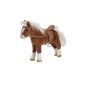 Götz 3401099 horse with saddle and bridle made of plush, brown, flexible, size approx 33x10x40 cm (toys)