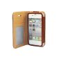 Genuine Leather Case for Apple iPhone 4 4S 4G Flip Case Wallet Purse Case Genuine Wallet Cell Phone Shell Cover Coffee Coffee (Electronics)