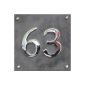 Large Slate & Chrome house number - from 1 to 99