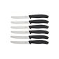 Victorinox Swiss Classic 67833.S6 table knife / tomato knife / Steak knife / sausage Knife Set 6 pieces with serrated edge, black (household goods)