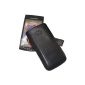 Original Suncase genuine leather bag (flap with retreat function) for Sony Ericsson Xperia Arc / Arc S in black (Accessories)