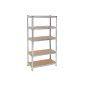 TecTake heavy load shelf storage shelves 180x90x40cm metal 5 wood steel 250 kg per level (Kitchen)