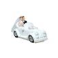 Moneybox Piggy newlyweds with wedding car
