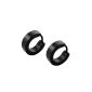 2 piece classic hoop earrings earrings earrings black.  Hoop Earrings Stainless Steel 4mm wide.  (1 pair) (Jewelry)