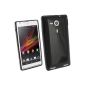 Black iGadgitz TPU Cover Case for Sony Xperia SP Brilliant Android Smartphone + Screen Protector (Wireless Phone Accessory)