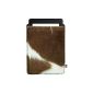EBOS felt / Cowhide sleeve, pocket, sleeve brown for the Amazon Kindle Paperwhite / Paperwhite 3G