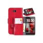 DONZO Wallet Real Structure Case for LG Optimus L9 II D605 Red (Electronics)
