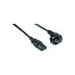 InLine power cord, shockproof angled to IEC connector C13, 3m (accessory)