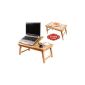 SoBuy FBT04-N folding bed table for laptop / notebook dual bamboo trays + a Table Set Free