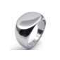Konov Jewelry Ring Man - Oval Signet - Stainless Steel - Rings - Fantasy - Men and Women - Silver Colour - With Gift Bag - F22382 - Size 54 (Jewelry)