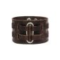 SilberDream leather strap antique brown with steel embellishments unisex leather bracelet genuine leather LA5354B (jewelry)