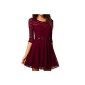 Often® Sexy spoon collar 3/4 sleeve lace short dress with belt include 4 colors 3 size