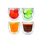 Ozeri Germany DW080AS Double-walled thermal glass Curva with floating effect Set of 4 glasses 0.2L (household goods)