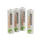 AmazonBasics Pre-charged Ni-MH batteries, AA (1000 cycles, typical 2000 mAh, 1900 mAh minimum) 4 pieces