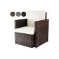 Comfortable lounge chairs made of poly rattan garden furniture incl. Cushions -Farbwahl- black, gray or brown