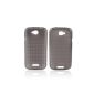 Ebest - Cell Phone, Smart Silicone Case for HTC One S Phone / Z520e, TPU Rhombus Pattern-case in light of the clear dark smoke color (Electronics)