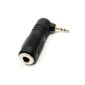 6.35mm jack socket angled to right 3.5 mm stereo jack plug adapter (Electronics)