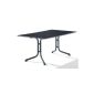 Winners 1180-55 Boulevard folding table with Puroplan plate 165 x 95 cm, steel tube frame iron-gray, slate tabletop decor anthracite (garden products)