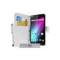 Case Cover Luxury Wallet Wiko Lenny White and 3 + PEN FILM OFFERED !!  (Electronic devices)