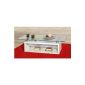 1176 - Coffee table / coffee table, in white (matt) with glass plate