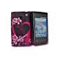 Master Accessory Silicone Case for lg optimus l3 E400 Purple Heart Fancy Flowers (Electronics)