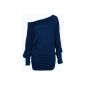 Funky Boutique Ladies strapless Longsleeve Top: color - navy