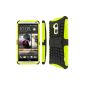 MPERO IMPACT SR Series Kickstand Case Cover Skin for HTC One Max T6 - Black / Neon Green (Accessories)