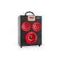 ONEconcept Central Park Mobile 2.1 speaker system with Bluetooth and battery mode (USB-SD slot, carrying handle, AUX, remote control, FM radio) Red (Electronics)