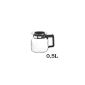 Teapot coffee pot glass of heat-resistant borosilicate glass, handle and lid plastic capacity 0.5 liters (Electronics)