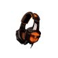 Sades SA-738 Stereo 7.1 Surround Sound USB Gaming Headset with Microphone effect for PC + LED Light Orange SA-738 Original Packaging (Electronics)