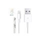 iPhone 5C USB Data Cable Sync Charger Cable for iPhone TheSmartGuard 5 / 5S / 5C, iPad 4, iPad Mini, iPad Air, iPod Touch 5G, iPod Nano 7G - 8 pin connector - white / white / white Original only THESMARTGUARD- (Electronics )