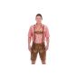 Short dress lederhosen with suspenders from the finest cowhide suede light brown Gr.  44-68 (Textiles)